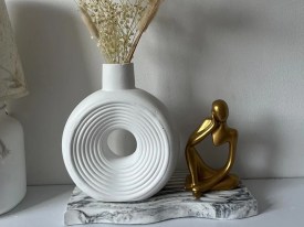 Molde silicona florero dona redonda rayada